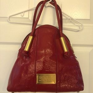 Badgley Mischka red patent leather bag